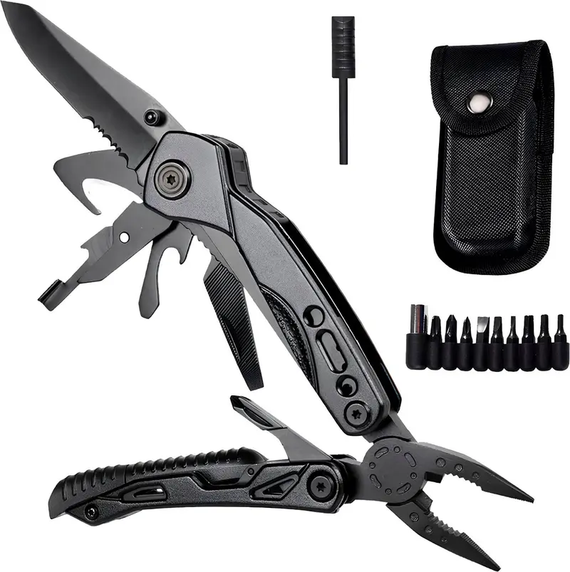 Senzo Multitool Zakmes - Survival - Multifunctioneel Zakmes - 14-in-1 - Schroevendraaier - Vuurstarter