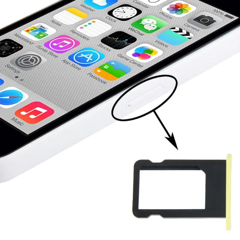 Simkaarthouder voor iPhone 5C (geel)