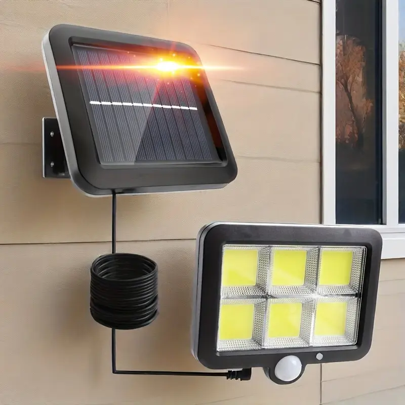 Solar Wandlamp met Bewegingssensor – 5 Meter Kabel, IP65 en 1200 mAh