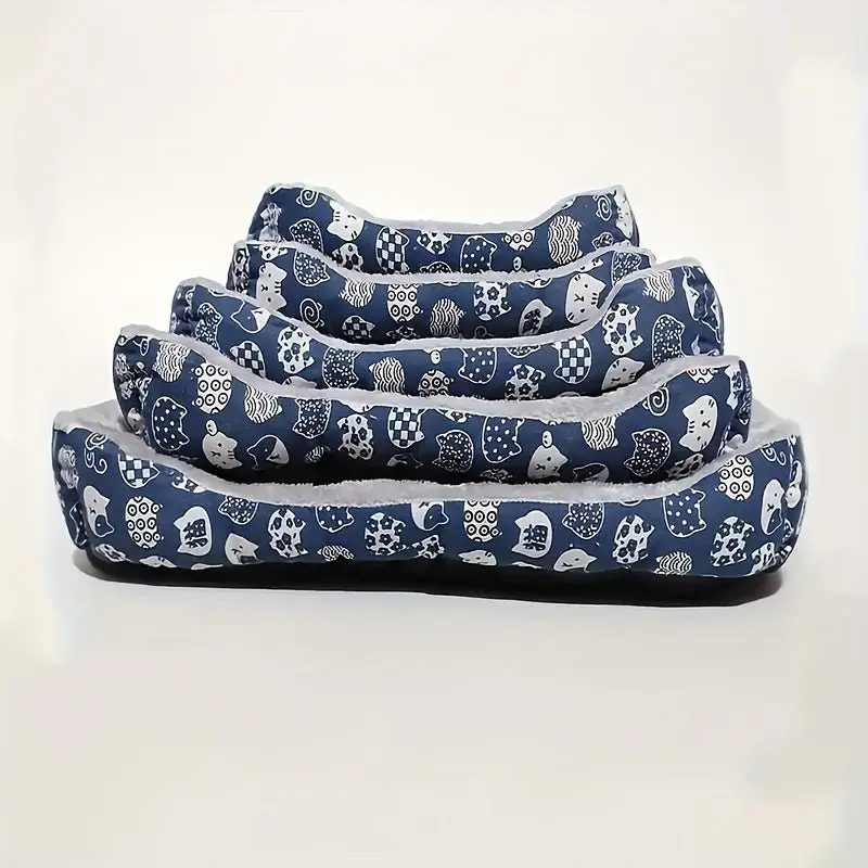 Superzacht Pluche Huisdierenbed voor Katten & Honden |Comfortabel Binnenkussen met Pootafdruk Design