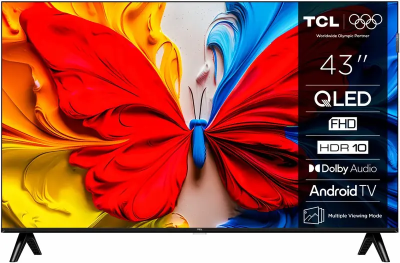 TCL 43S51K 43" | Full HD QLED Smart TV | Google TV | HDR10 | Zwart