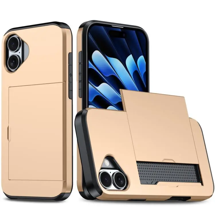 Telefoonhoesje met pashouder voor iPhone 18 (goud)