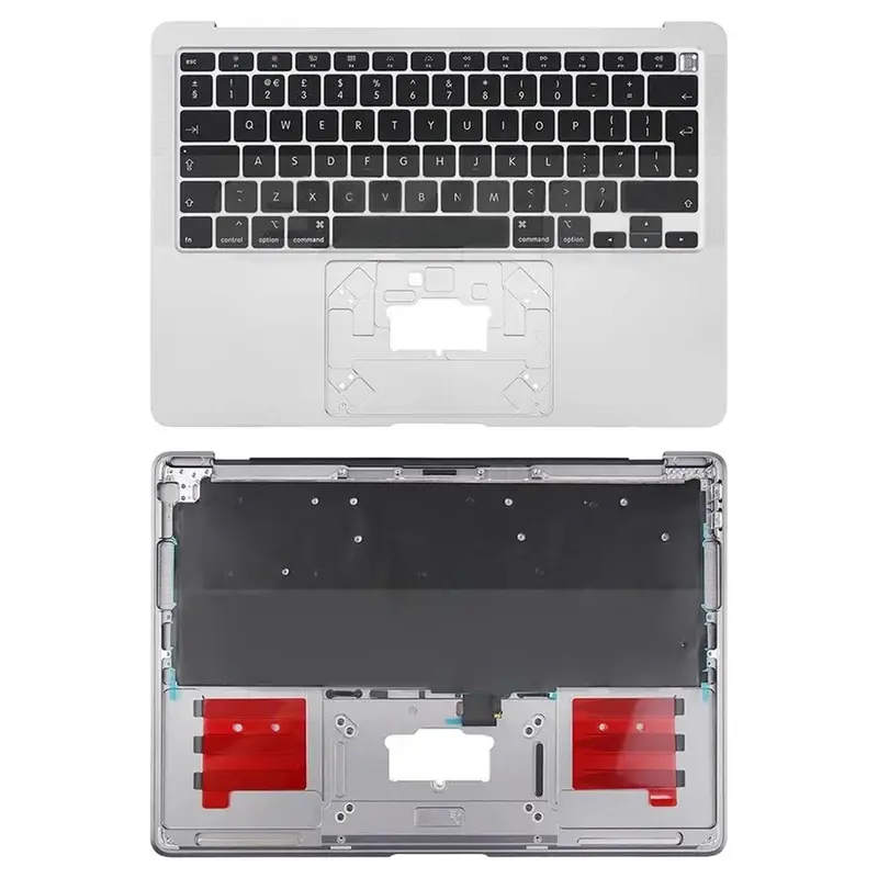 Topcase met toetsenbord (UK-indeling) voor MacBook Air 13 inch M1 A2337 (2020, EMC 3598) (Zilver)