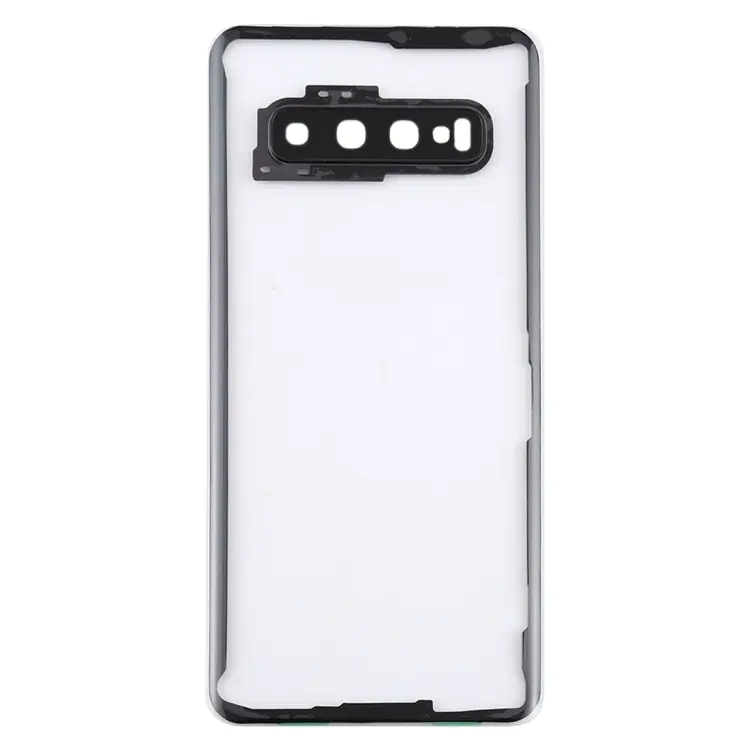 Transparante batterij-achterkant met cameralensframe voor Samsung Galaxy S10 SM-G973 (transparant)