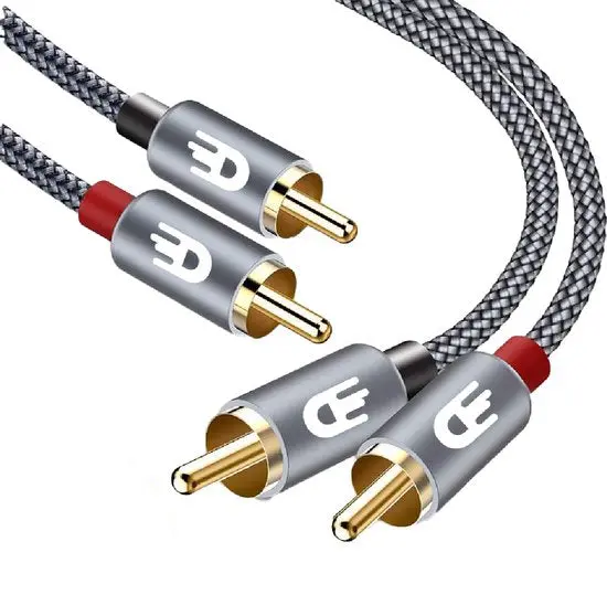Tulp Kabel 2RCA naar 2RCA – Helder stereo geluid zonder ruis - 1 meter