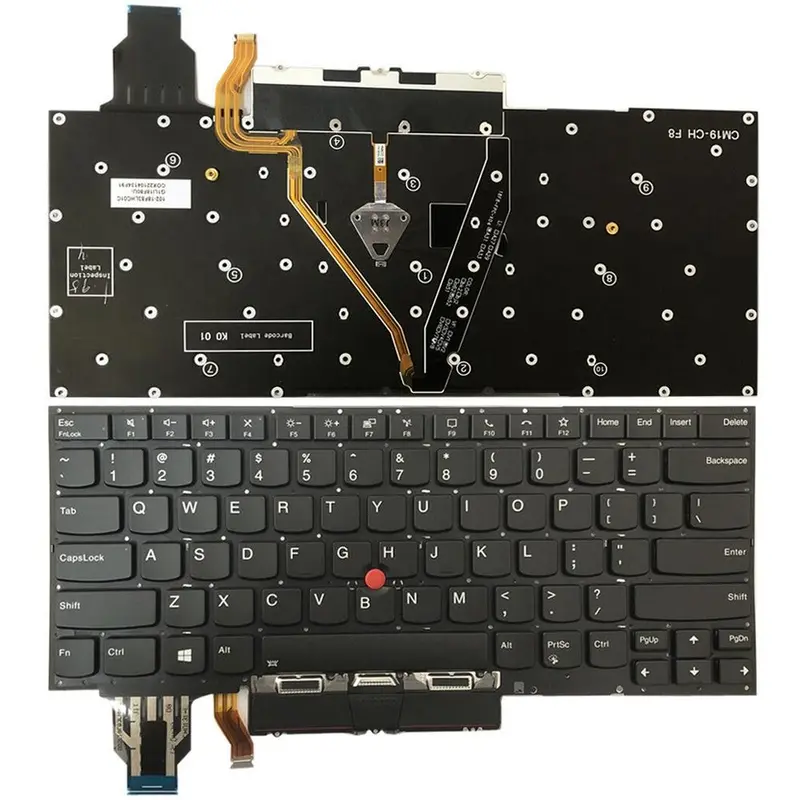 Verlicht laptoptoetsenbord voor Lenovo ThinkPad X1 Yoga 4th Gen 20QF (US-indeling, donkergrijs)