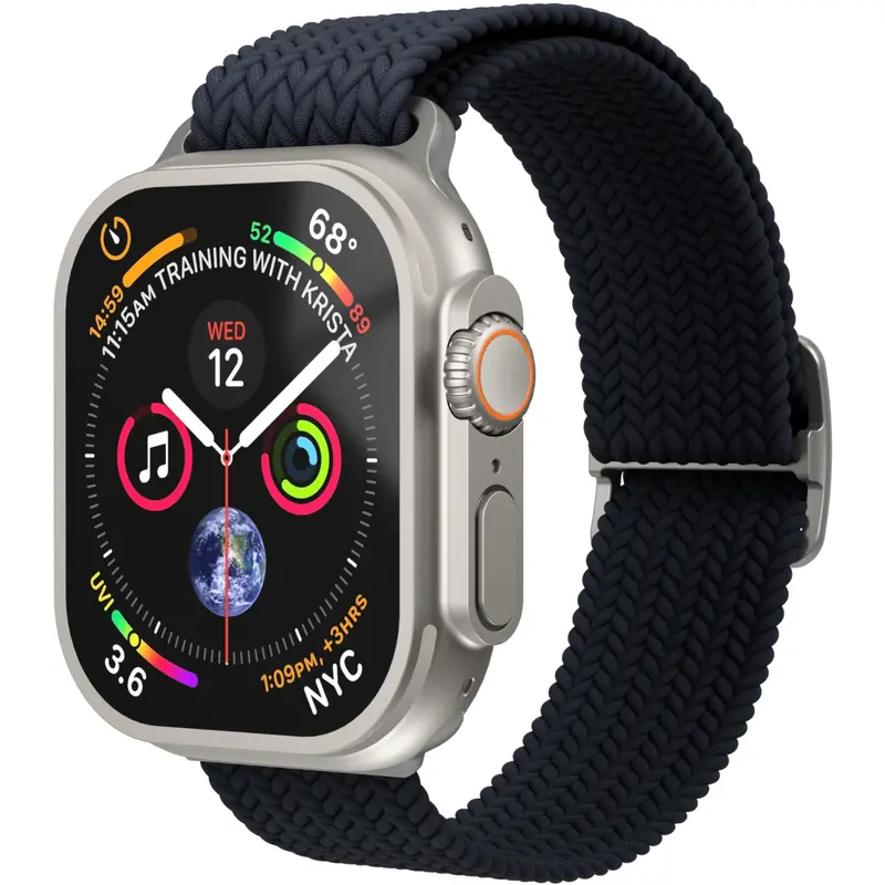 Vonmählen Woven Loop For Apple Watch 44 - 45 - 46 - 49mm One Size Silver/Navy